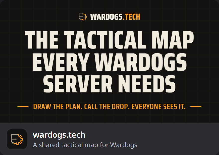The wardogs.tech card in Discord's Activity picker